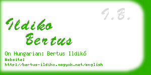ildiko bertus business card