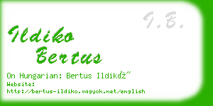 ildiko bertus business card